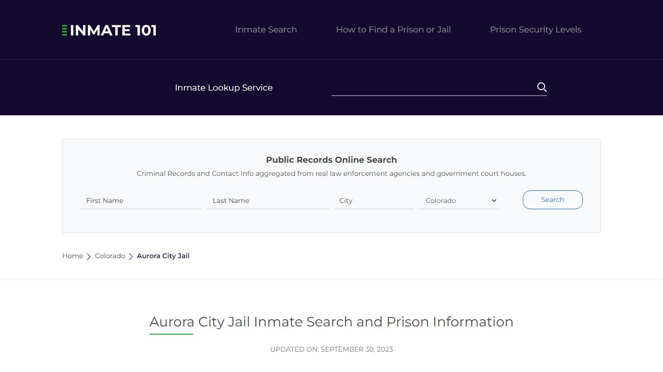 Aurora City Jail Inmate Search and Prison Information