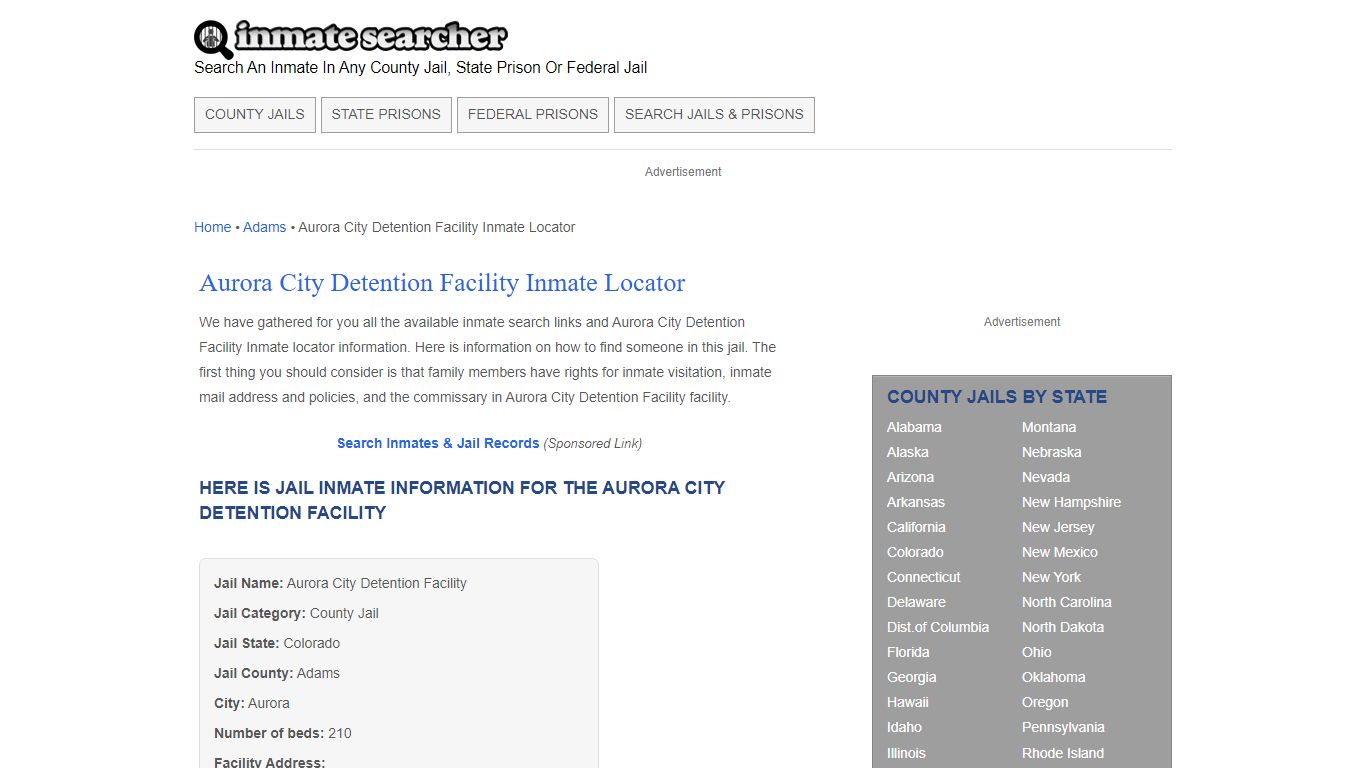 Aurora City Detention Facility Inmate Locator